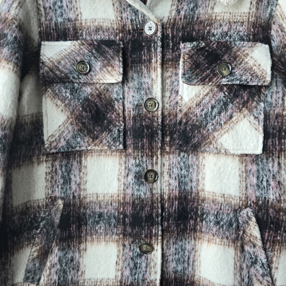 Two by Vince Camuto Wool Plaid Shacket Womens Small - Picture 4 of 13